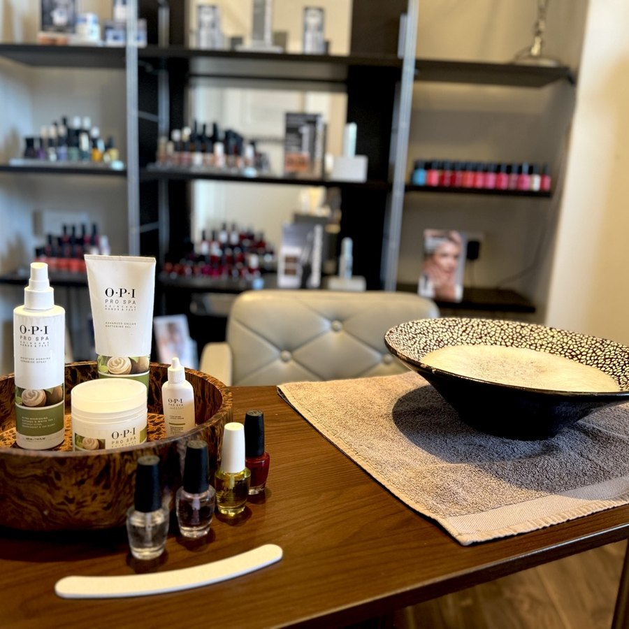 The nail bar and OPI product display